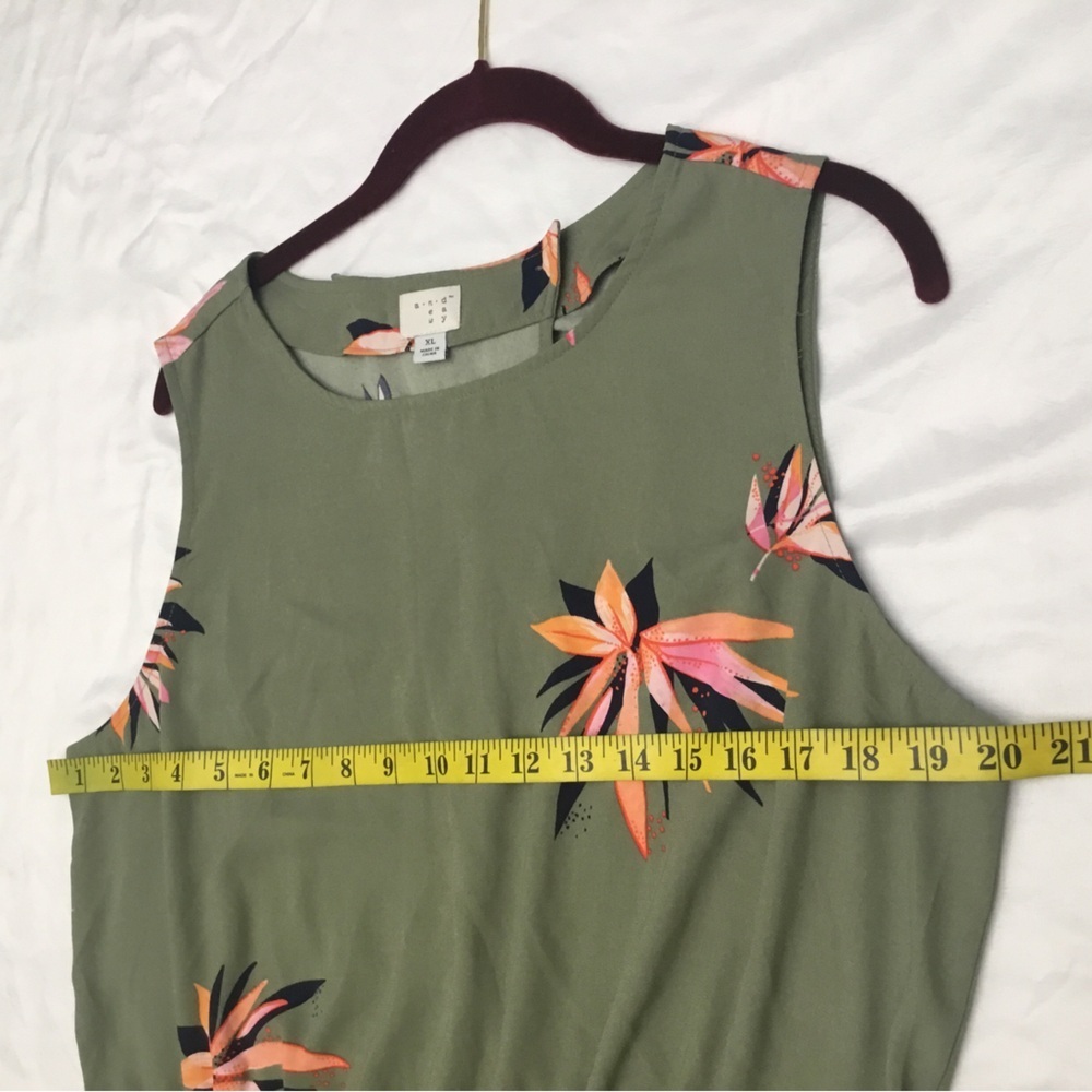 A NEW DAY Olive Green Floral Romper - Picture 3 of 14